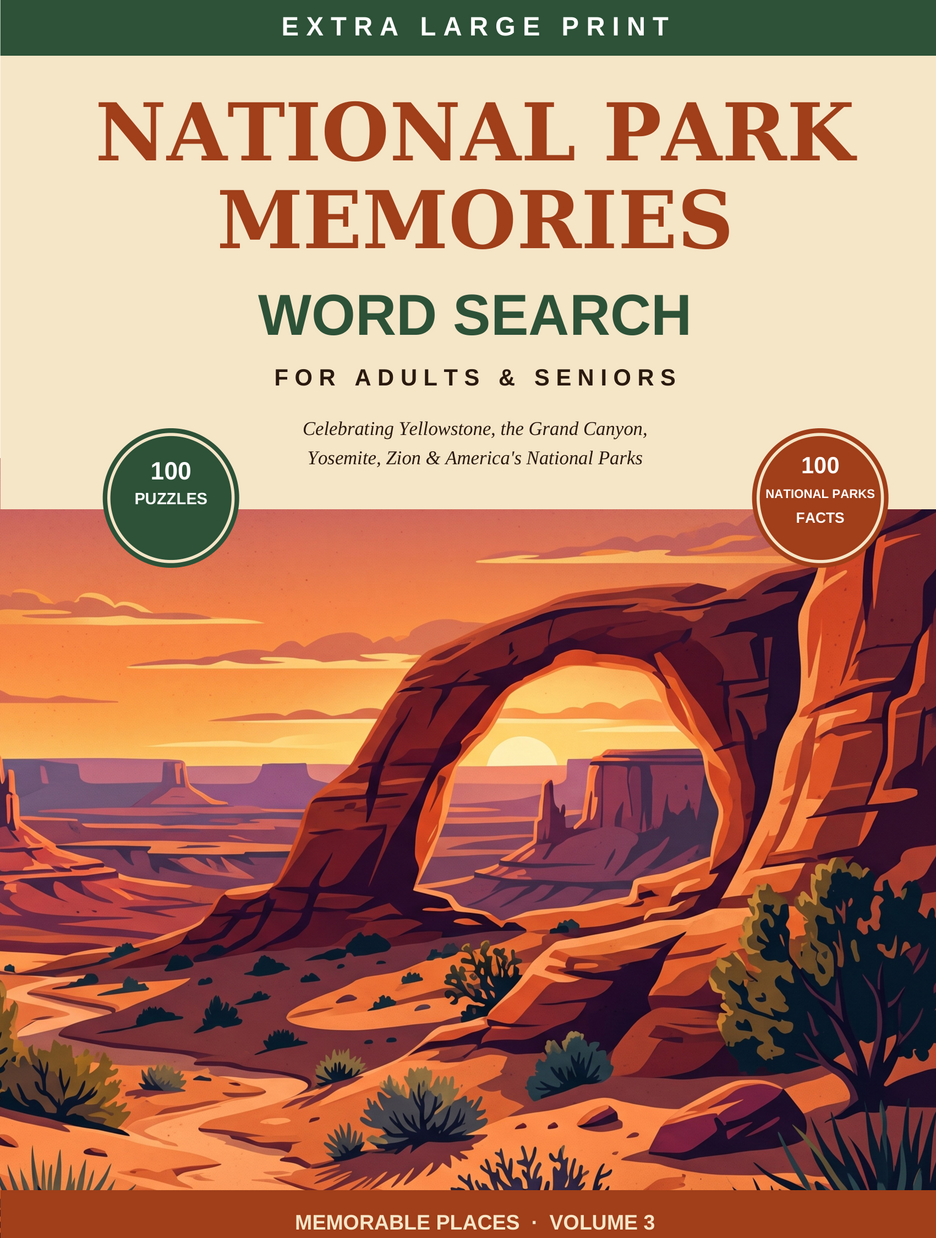 Cover of National Park Memories — mountain and valley artwork